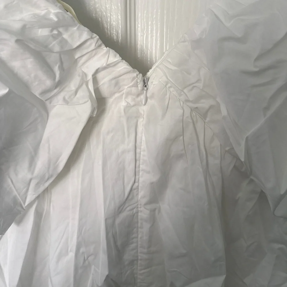 White Ruffled Mini Dress - Picture 7 of 8